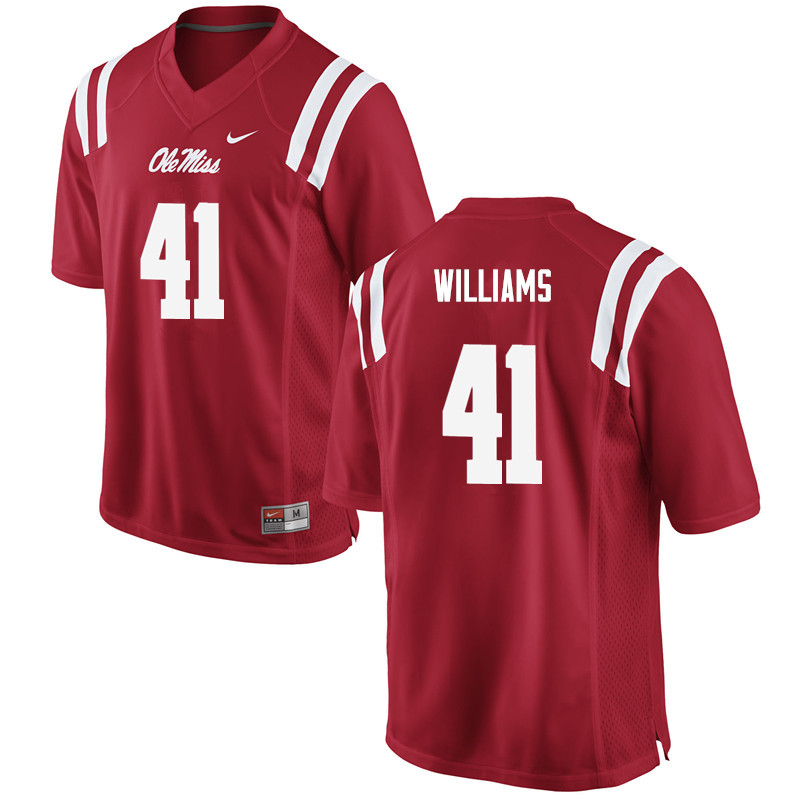 Brenden Williams Ole Miss Rebels NCAA Men's Red #41 Stitched Limited College Football Jersey RIA3858BJ